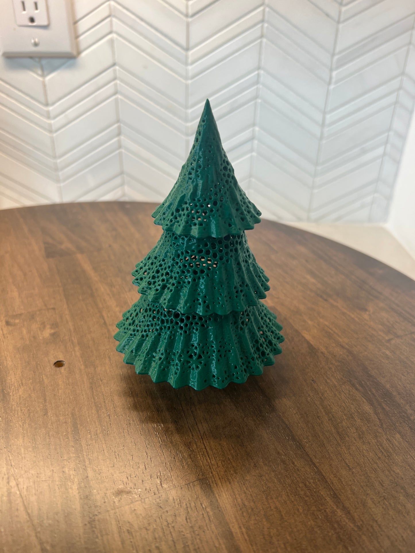 6” tall 3 Piece Traditional Christmas Tree LED Tealight Holder