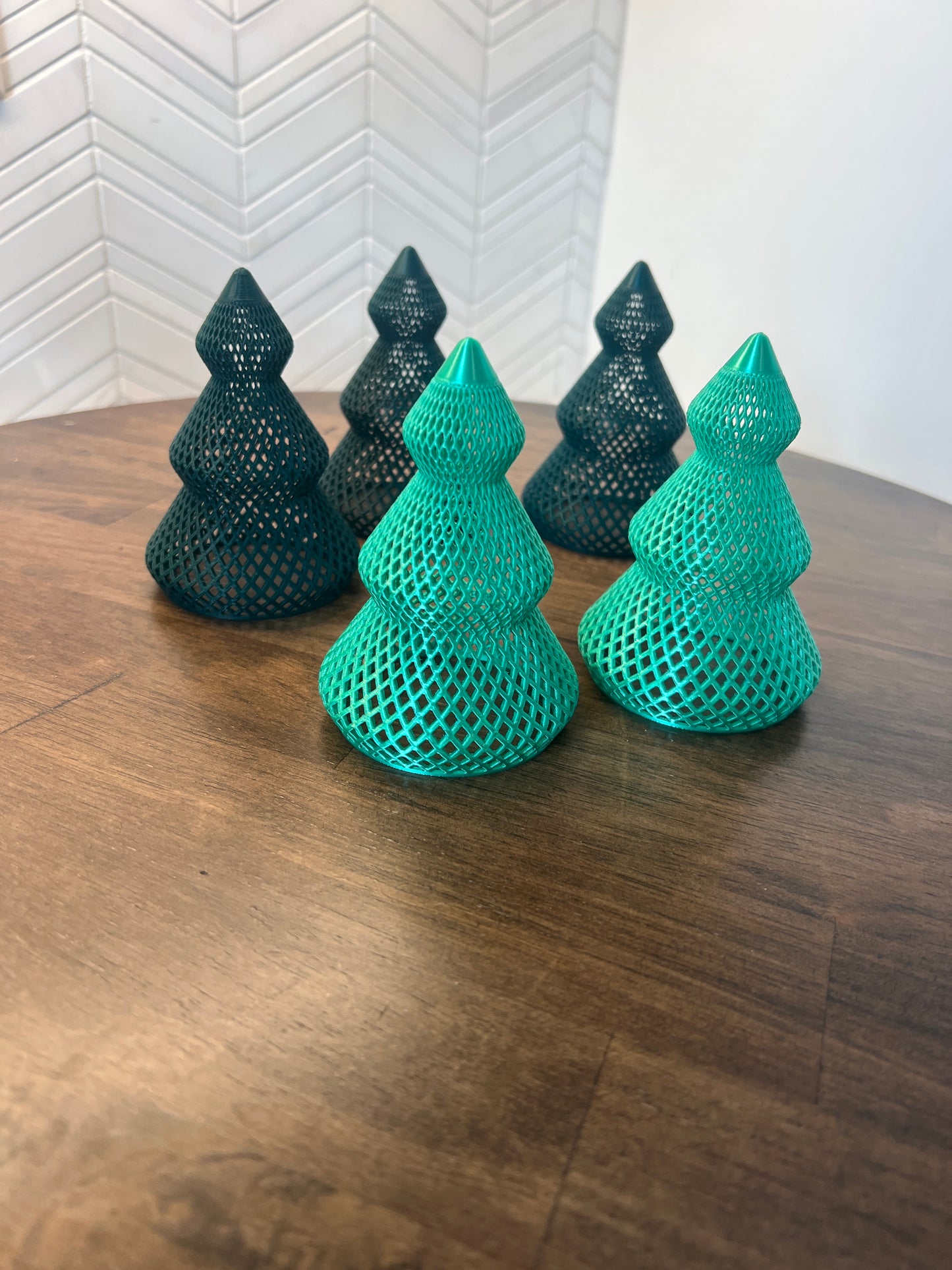 4" Christmas Tree Diamond LED Tea-Light Holder