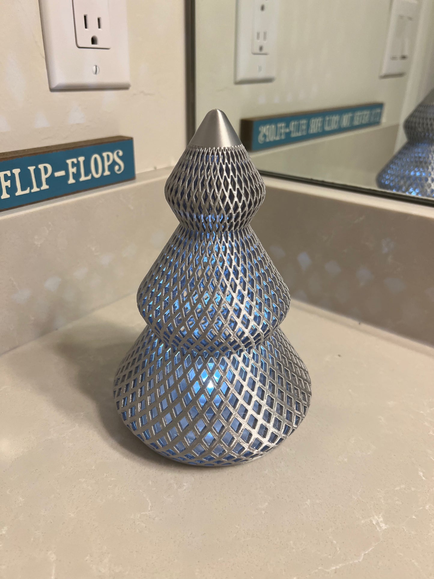 7.5" Christmas Tree Diamond LED Tea-Light Holder