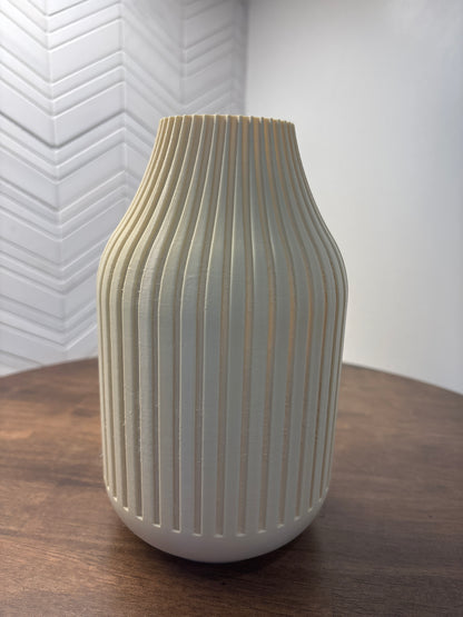 Translucent Ribbed, Tall, small mouth silk vase