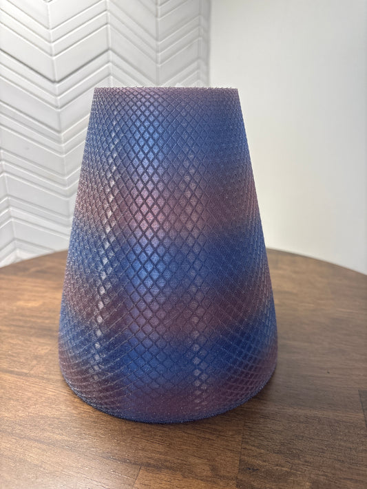 Diamond cut silk large tapered vase